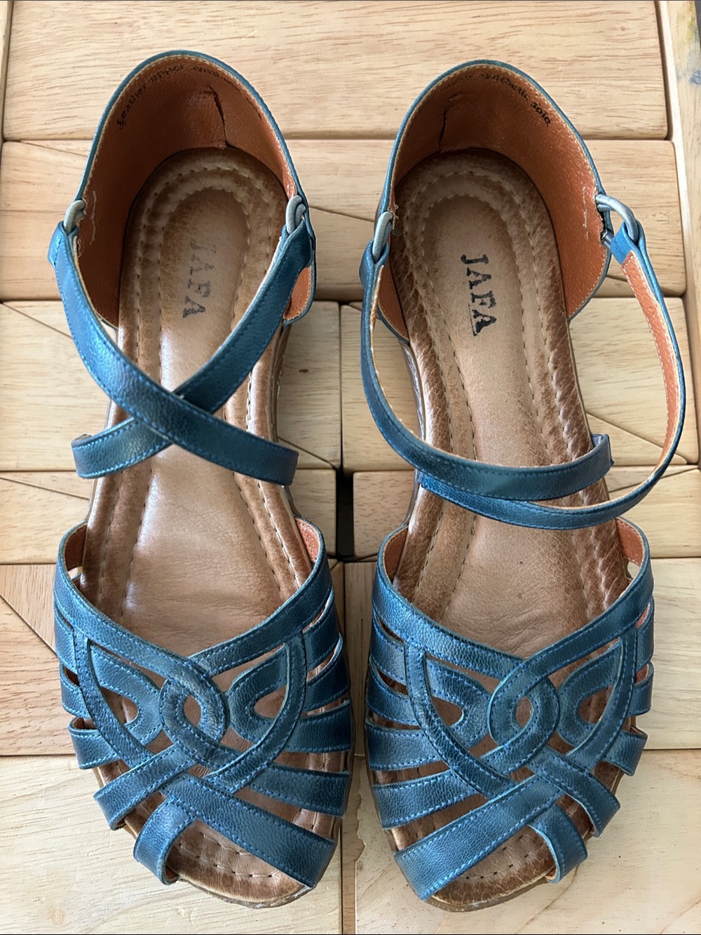 Jafa Women's Teal Strappy Open-Toe Sandals